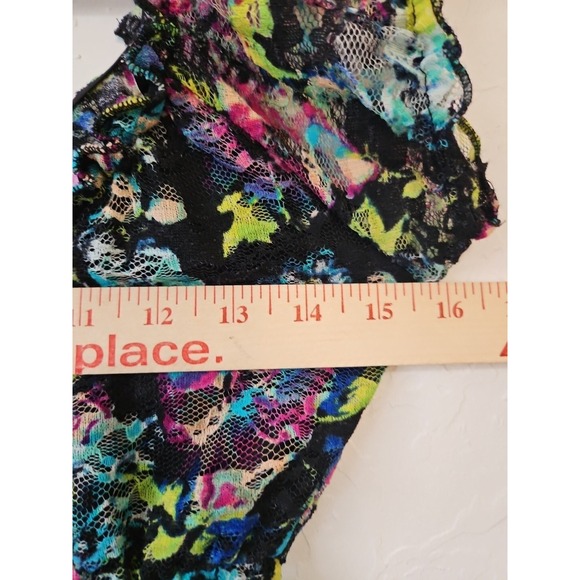 Almost Famous Sz Small Y2k Babydoll Sheer Blouse Floral whimsigoth fairygrunge - Picture 10 of 10